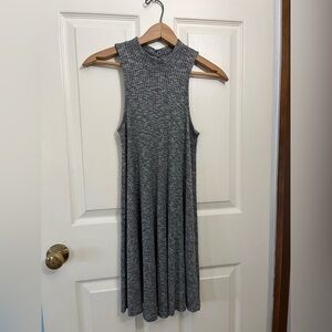 Hollister Grey Sleeveless Knit Dress with Mock Neck